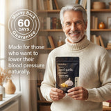 Man holding a Nonaka pouch, 60-day guarantee